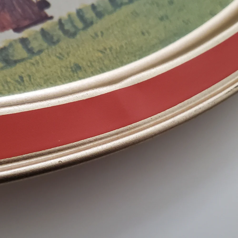 Vintage Sunshine Biscuits Tin Tray Plate Shopping on Main Street Melvin Bolstad - Picture 12 of 15